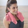 Shandali Hot Yoga GoSweat Microfiber Hand Towel in Super Absorbent Premium Lemonade Pink Suede for Bikram, Gym, and Outdoor Sports. 16 x 26.5 inches. view 2
