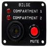 Skippers Two Compartment Bilge Alarm Panel, Customized Text, 12 v view 1