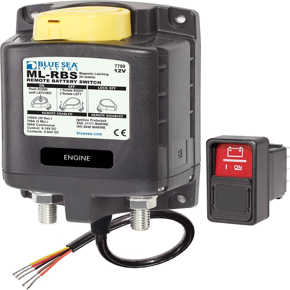 Blue Sea Systems Remote Batt Sw, 12VDC, Manual Back-Up