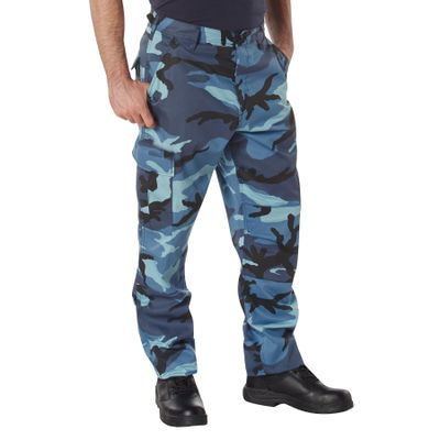 Rothco Tactical BDU Pants  Rugged Cargo Outdoor Hiking EDC Work Uniform, Sky Blue Camo, 2XL