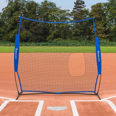 FORTRESS 7' x 7' Pitch-Thru Protection Screen - Pop-up Softball and Baseball Pitching Screen - Carry Bag Included