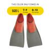 Long Floating Fin 7-9 Red/Gray view 2
