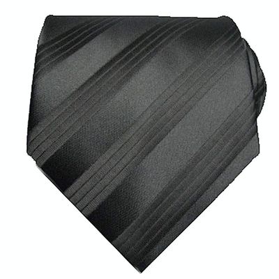 Scott Allan Men's Black Tie | Jacquared Woven Solid Black Neckties | Premium Quality Tie's for Men Black