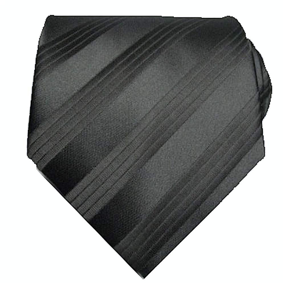 Scott Allan Men's Black Tie | Jacquared Woven Solid Black Neckties | Premium Quality Tie's for Men Black