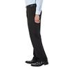 Haggar mens Mynx Gabardine Hidden Expandable Waistband Classic Fit Front Pleated dress pants, Black, 36W x 30L US view 2