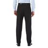 Haggar mens Mynx Gabardine Hidden Expandable Waistband Classic Fit Front Pleated dress pants, Black, 36W x 30L US view 3