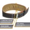Harbinger Padded Leather Contoured Gym Weightlifting Belt with Suede Lining and Steel Roller Buckle for Lifting Support Large,Black view 3