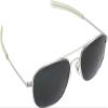 HUMVEE Pilot Sunglasses - Polarized Aviator Sunglasses Bayonette, 52mm, Matte Silver Frame, Gray Polarized Lens view 1