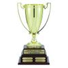SHOP AWARDS AND GIFTS Customizable Perpetual Gold Trophy Cup on Walnut Base with 16 Name Plates, Includes Personalization view 1