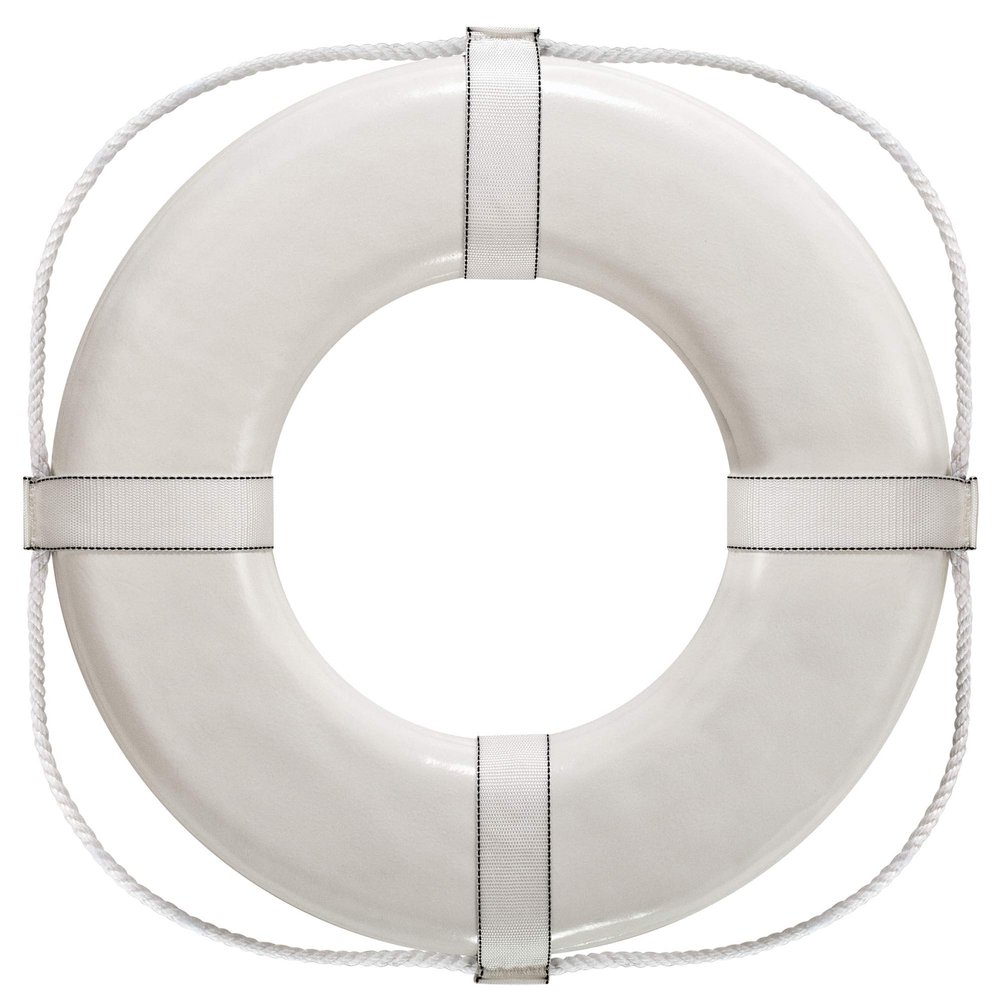 Jim-Buoy GW-24 U.S.C.G. Approved G-Series Life Ring - 24", White