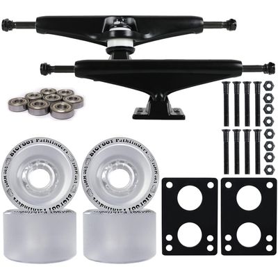 TGM Skateboards Core Black Longboard Trucks Bigfoot Wheels Package 70mm Pathfinders (Clear, 6.0 inch)