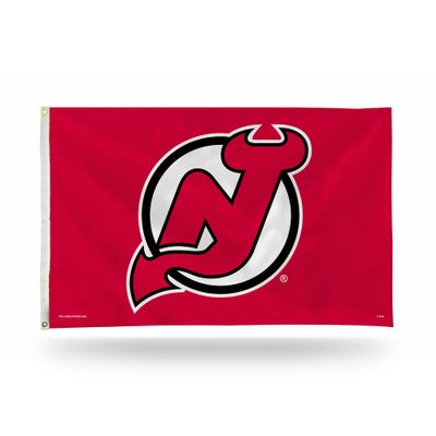 Rico Industries NHL New Jersey Devils 3-Foot by 5-Foot Single Sided Banner Flag with Grommets