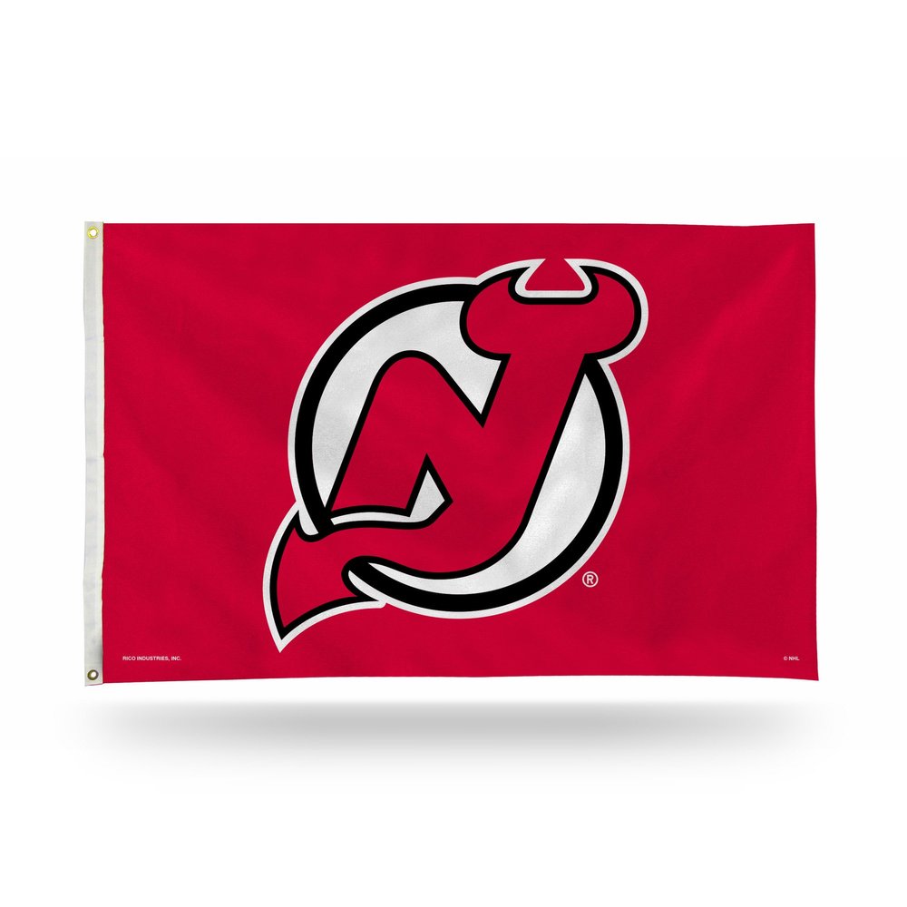 Rico Industries NHL New Jersey Devils 3-Foot by 5-Foot Single Sided Banner Flag with Grommets