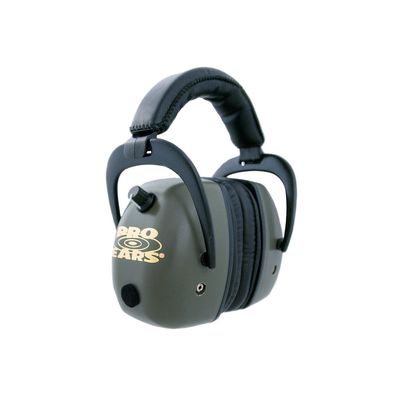 Pro Ears - Pro Mag Gold - Electronic Hearing Protection and Amplification - NRR 30 - Shooting Range Ear Muffs, Green