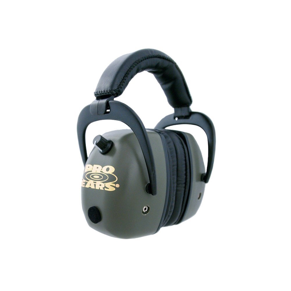 Pro Ears - Pro Mag Gold - Electronic Hearing Protection and Amplification - NRR 30 - Shooting Range Ear Muffs, Green