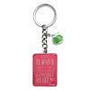 Christian Art Gifts Teacher Appreciation Keychain with Scripture: A Good Teacher Touchers a Heart - 1 Cor. 16:14 Inspirational Bible Verse Pink Keychain with Apple Charm Accessory & Split Key Ring view 1