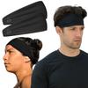 Value 2-Pack, Mens Headband - Guys Sweatband & Sports Headbands Moisture Wicking Workout Sweatbands for Running, Cross-Train, Skiing and bike helmet friendly - Value Pack - 2-Black Sweatbands - 2 Pack view 1