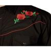 Ely Cattleman Men's Long Sleeve Western Shirt with Rose Embroidery, Black, XL view 2