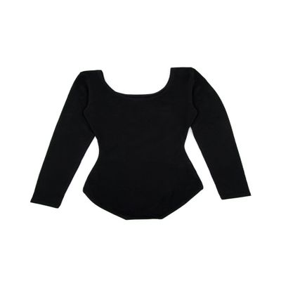 Capezio Women's Cotton Classic Long Sleeve Leotard,Black,Small