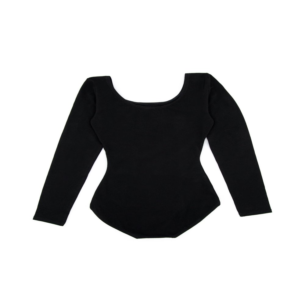 Capezio Women's Cotton Classic Long Sleeve Leotard,Black,Small
