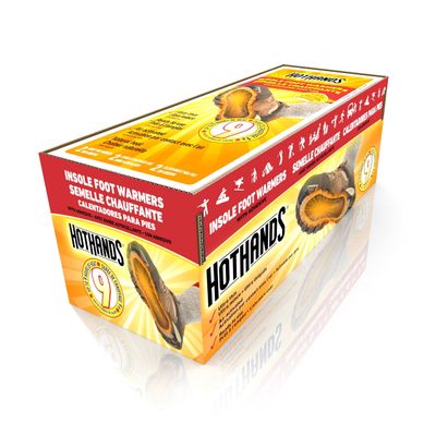 HotHands Insole Foot Warmers - Long Lasting Safe Natural Odorless Air Activated Warmers - Up to 9 Hours of Heat - 16 Pair , Black
