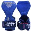 Cobra Grips PRO Weight Lifting Gloves Heavy Duty Straps Alternative to Power Lifting Hooks for Deadlifts with Built in Adjustable Neoprene Padded Wrist Wrap Support Bodybuilding (FIT Blue Leather) view 1