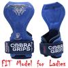 Cobra Grips PRO Weight Lifting Gloves Heavy Duty Straps Alternative to Power Lifting Hooks for Deadlifts with Built in Adjustable Neoprene Padded Wrist Wrap Support Bodybuilding (FIT Blue Leather) view 4