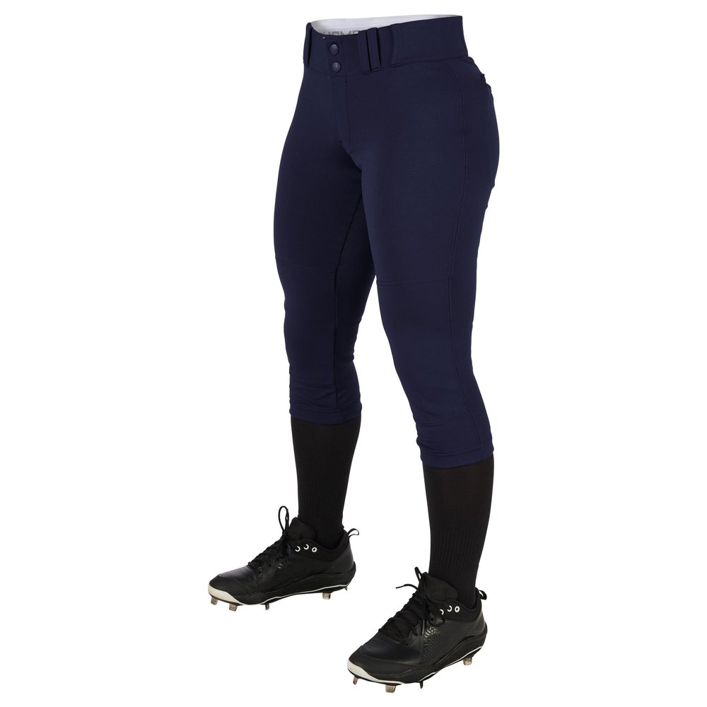 CHAMPRO Women's Tournament Traditional Low-Rise Polyester Softball Pant, Medium, Navy