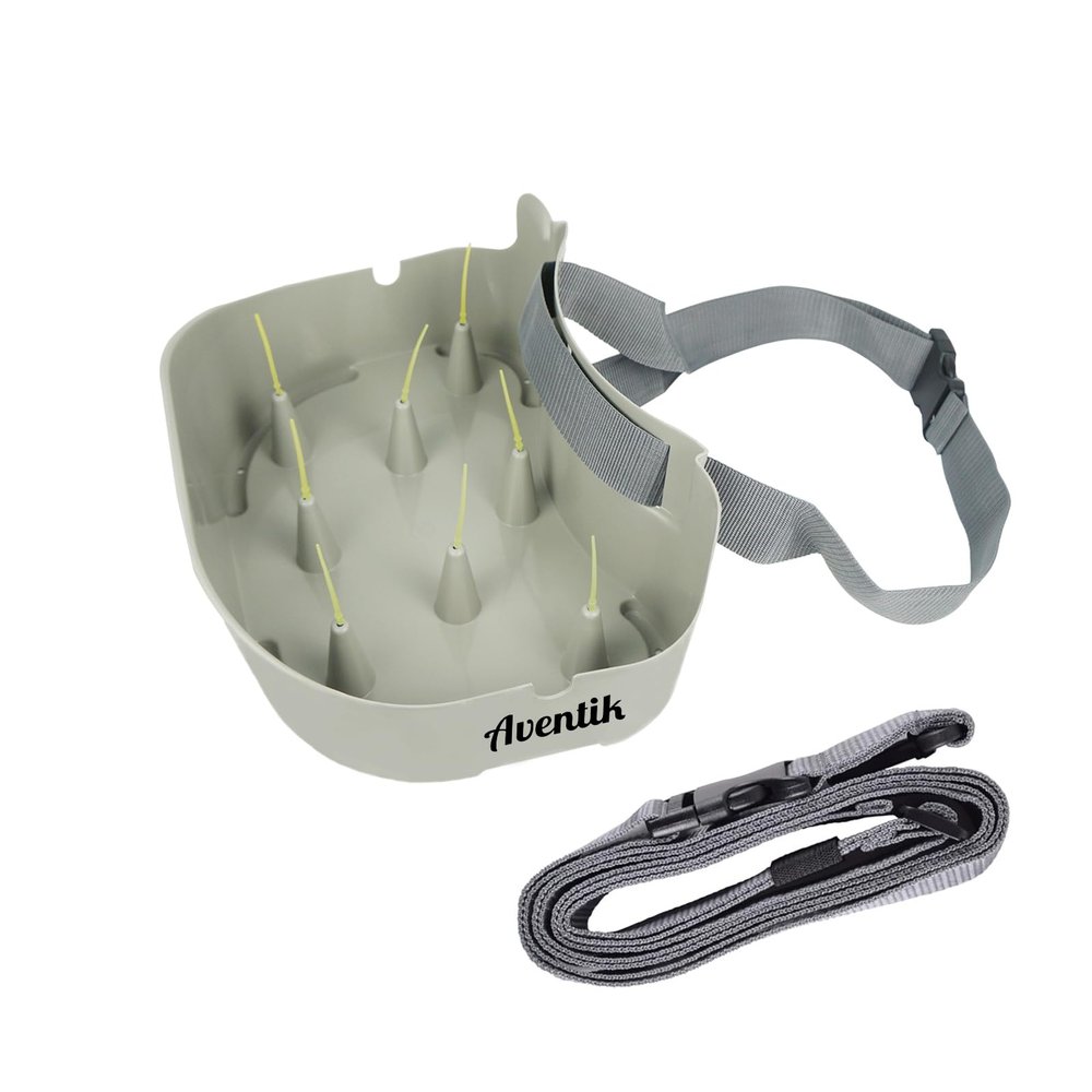 AVENTIK EUPHENG Fly Line Basket Authentic Danish Fisker Design Fishing Stripping Basket Ergonomic Smooth Curved Super Light Line Tangles with Silicone Spike for Line Tray(Grey)