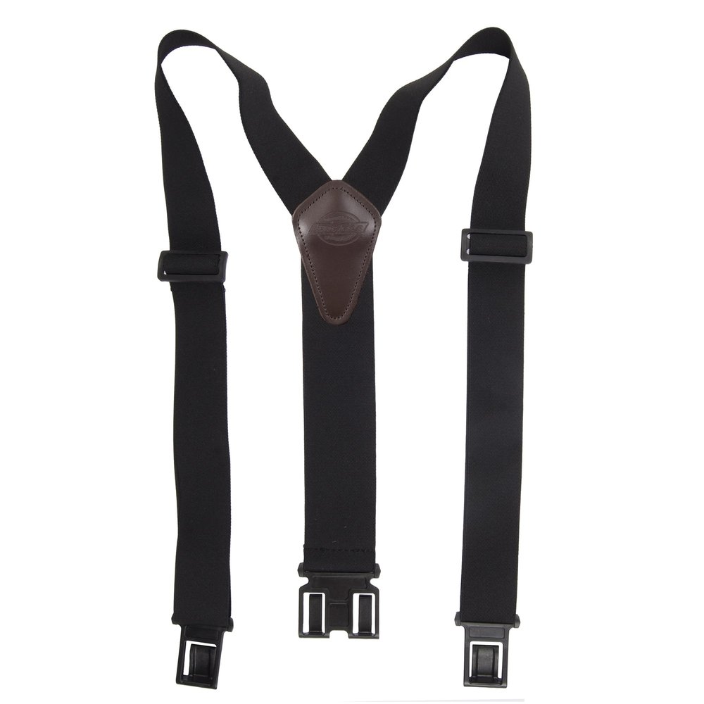 Dickies Mens Belt Clip Stretch Suspenders, Black, One Size