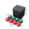 HEY! PLAY! Bocce Ball Set - Lawn Game for Backyard, Beach, or Wedding - Includes Red and Green Bocce Balls, Pallino, and Carrying Case by Trademark Games view 2