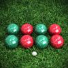 HEY! PLAY! Bocce Ball Set - Lawn Game for Backyard, Beach, or Wedding - Includes Red and Green Bocce Balls, Pallino, and Carrying Case by Trademark Games view 4