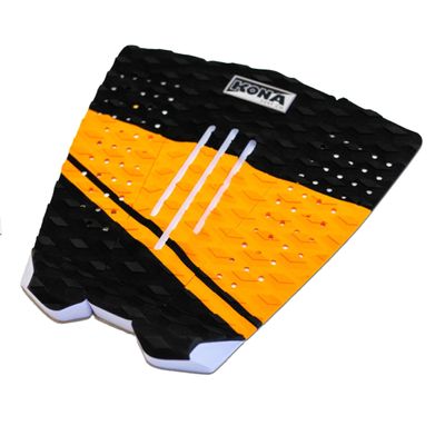 KONA SURF CO. 3 Piece Arch Trac Pad with 3M Adhesive for Surfboards and Skimboards in Orange & Black