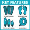 KONA SURF CO. 3 Piece Arch Trac Pad with 3M Adhesive for Surfboards and Skimboards in Orange & Black view 4