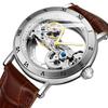 FORSINING Men's Unique Design Luxury Automatic Movt Popular Style Genuine Leather Strap Skeleton Watch view 2