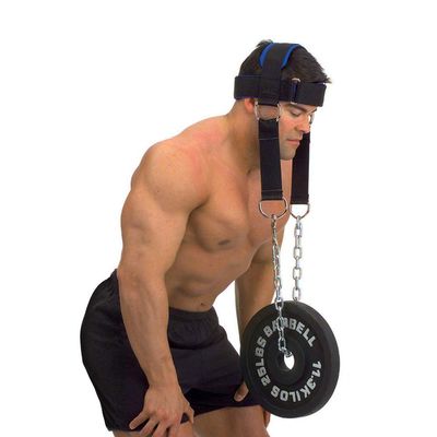 YCYU Padded Neck Training Head Harness with Chain Weight Lifting Chin & Head Neck Exerciser Straps Gym Bodbuilding Equipment for Stronger Neck