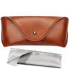 LogHog Portable Leather Glasses Case, Flexible Reading Eyeglass Pouch Slim Case for Women Men Horizontal Sunglasses Case view 1