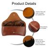 LogHog Portable Leather Glasses Case, Flexible Reading Eyeglass Pouch Slim Case for Women Men Horizontal Sunglasses Case view 2