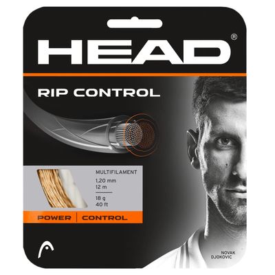 Head RIP Control Tennis Racket String 40' Set - 17 Gauge Multifilament Racquet String, Natural