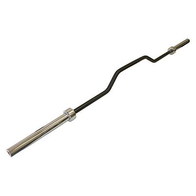 Ader Olympic 7' Black Cambered Bench Press Bar With Chrome Sleeve
