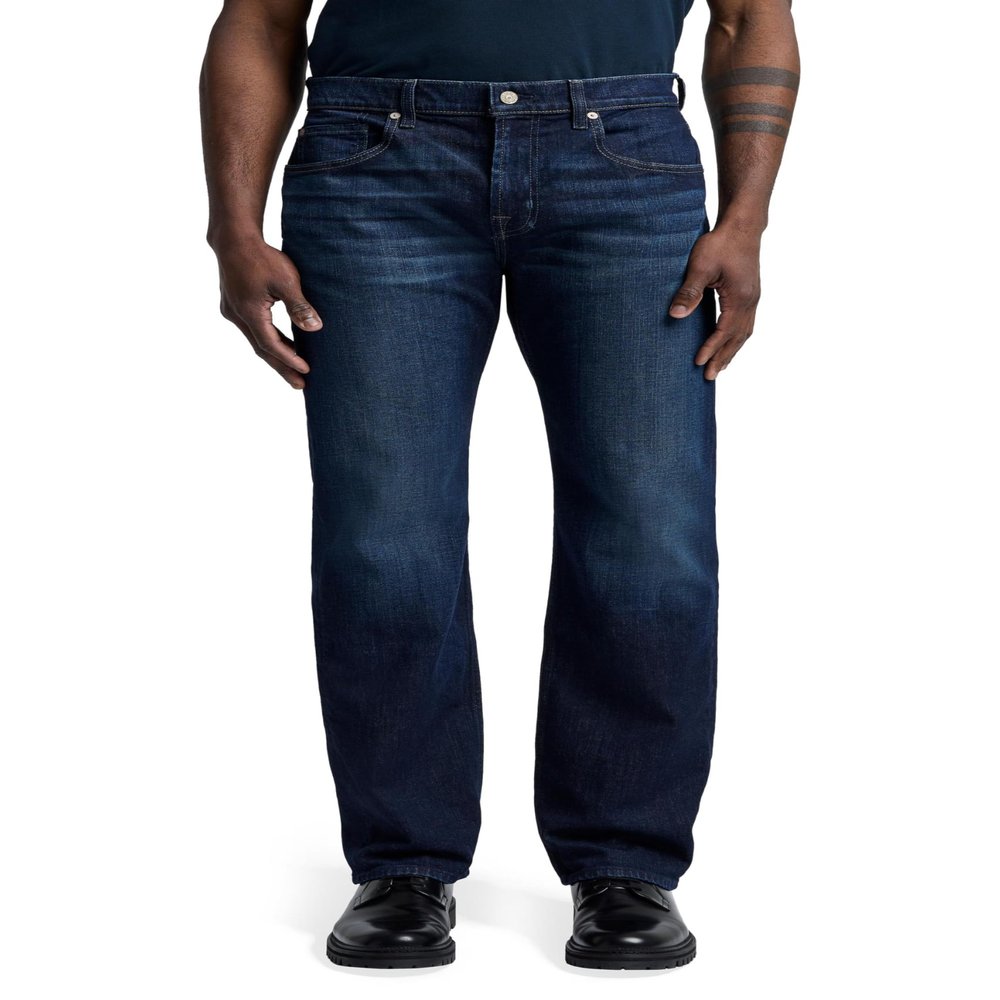 7 For All Mankind mens Austyn Relaxed Fit Mid Rise Straight Leg jeans, Los Angeles Dark Blue, 33 US