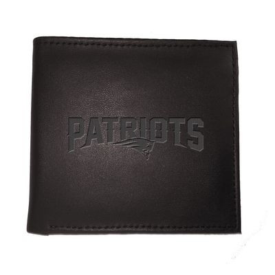 Team Sports America NFL New England Patriots Black Wallet | Bi-Fold | Officially Licensed Stamped Logo | Made of Leather | Money and Card Organizer | Gift Box Included