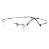 Agstum Titanium Rimless Flexible Frame Hingeless Optical Eyeglasses Clear Lens (Gunmetal, Non-Prescription 55mm) view 1