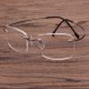 Agstum Titanium Rimless Flexible Frame Hingeless Optical Eyeglasses Clear Lens (Gunmetal, Non-Prescription 55mm) view 2