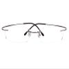 Agstum Titanium Rimless Flexible Frame Hingeless Optical Eyeglasses Clear Lens (Gunmetal, Non-Prescription 55mm) view 3
