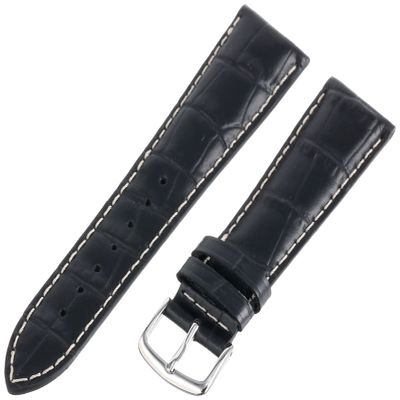 Hadley-Roma Men's 22mm Leather Watch Strap, Color:Black (Model: MSM834RA-220)