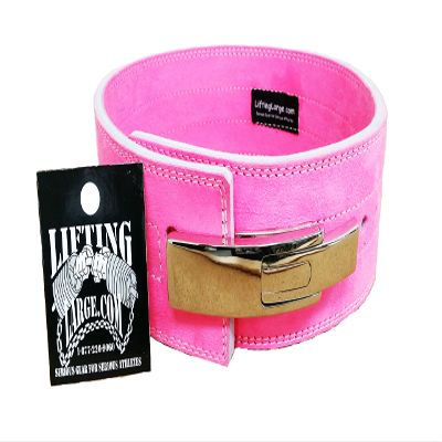 LiftingLarge Pink Lever Powerlifting Belt - 10mm (Large 33-41 inch Waist)