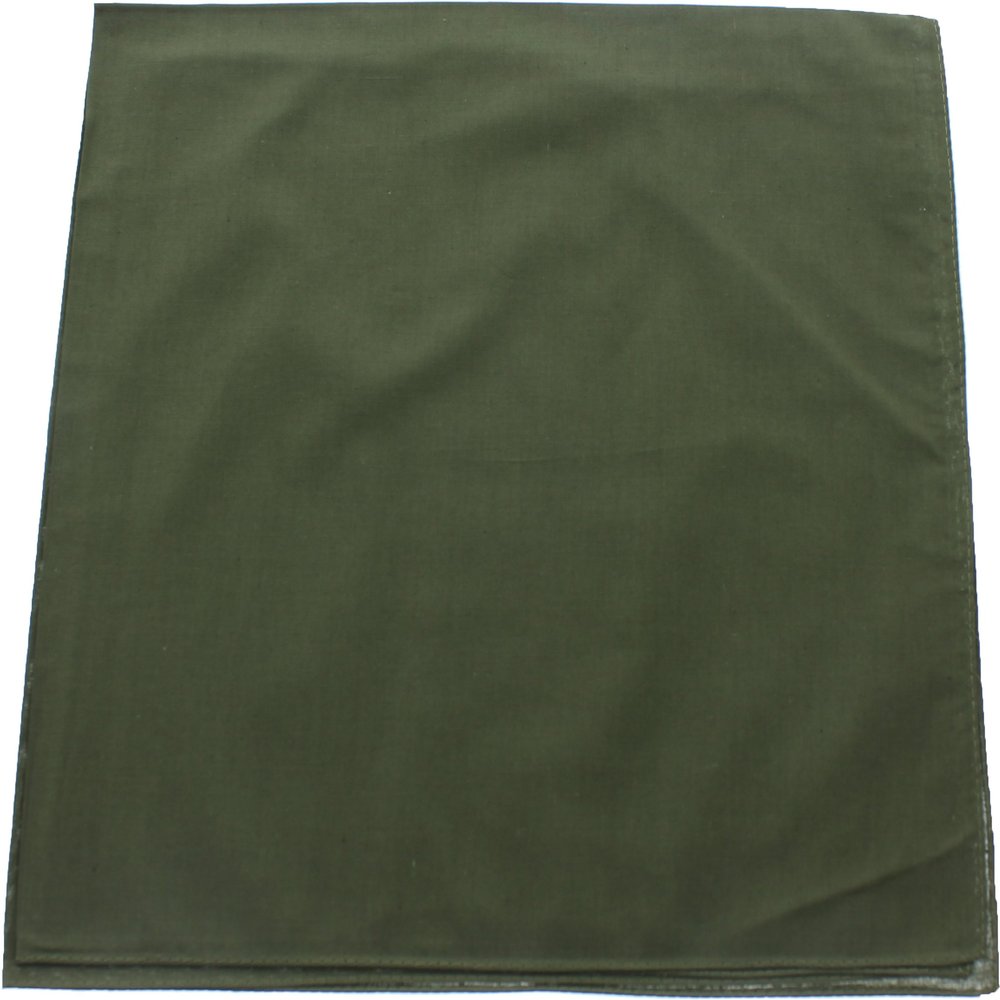 Army Universe Olive Drab Solid Color Jumbo Military Bandana (27" x 27"), Solid Head Scarf Do-rag 100% Cotton Bandanna Cover