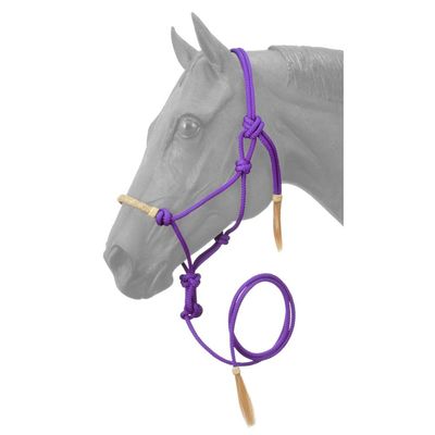 Tough1 Rawhide Noseband Rope Halter with Lead - Purple