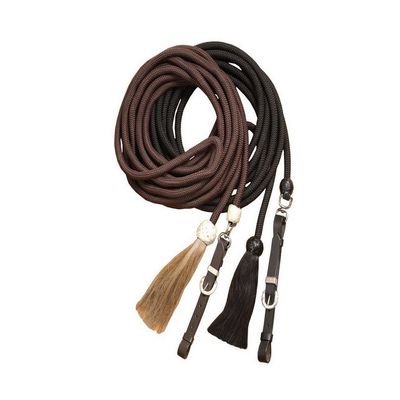 Tough 1 Royal King Braided Mecate Rope Lunge Line, Brown, 22 feet long